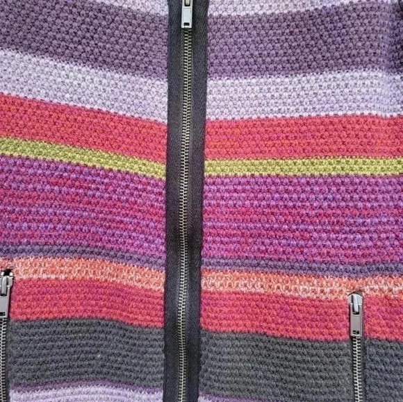 Ruff Hewn Women's Multicolor Striped Vest Plus Size 1x - Picture 3 of 4